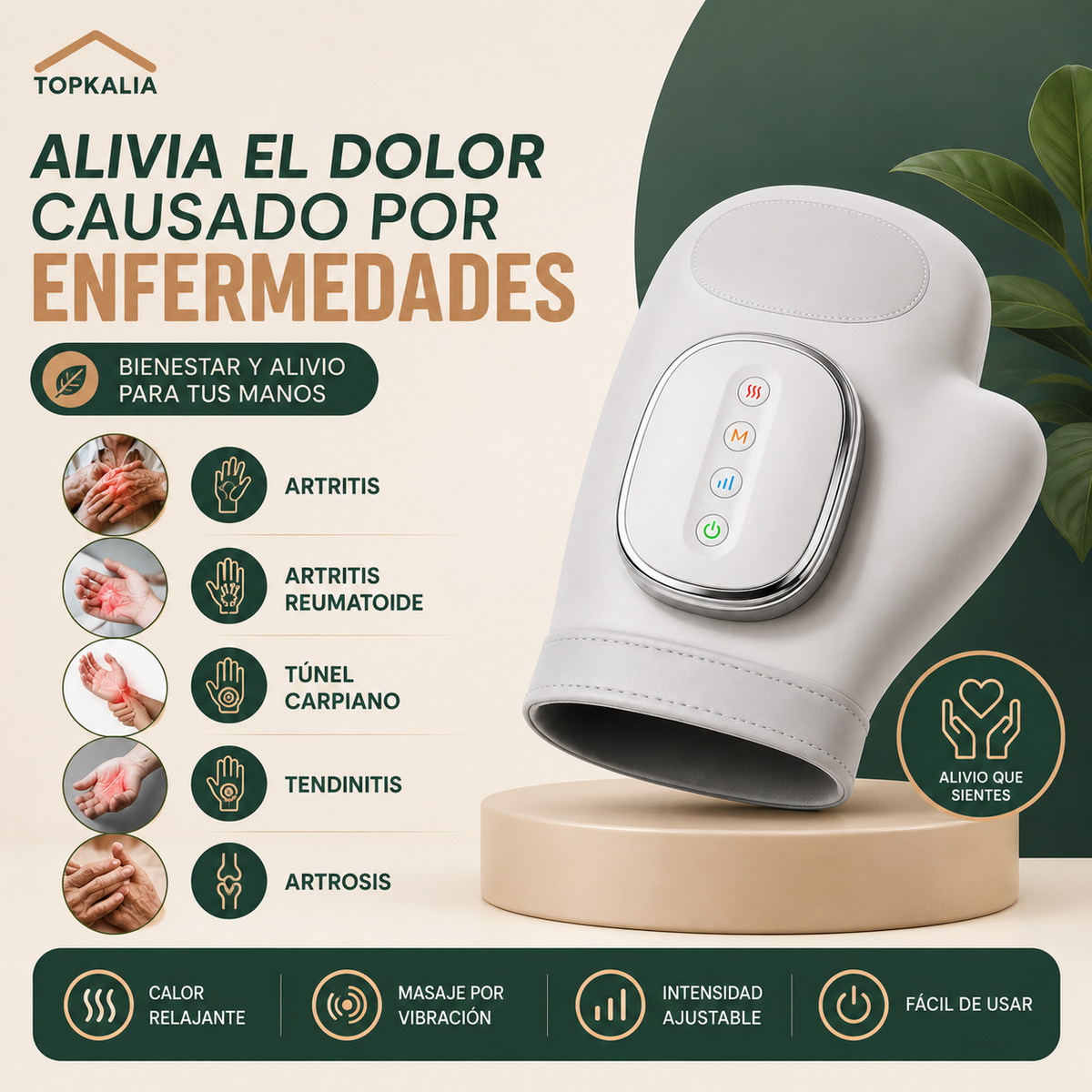 Guante Masajeador Para Artritis y relajación ( Sirve para ambas manos)