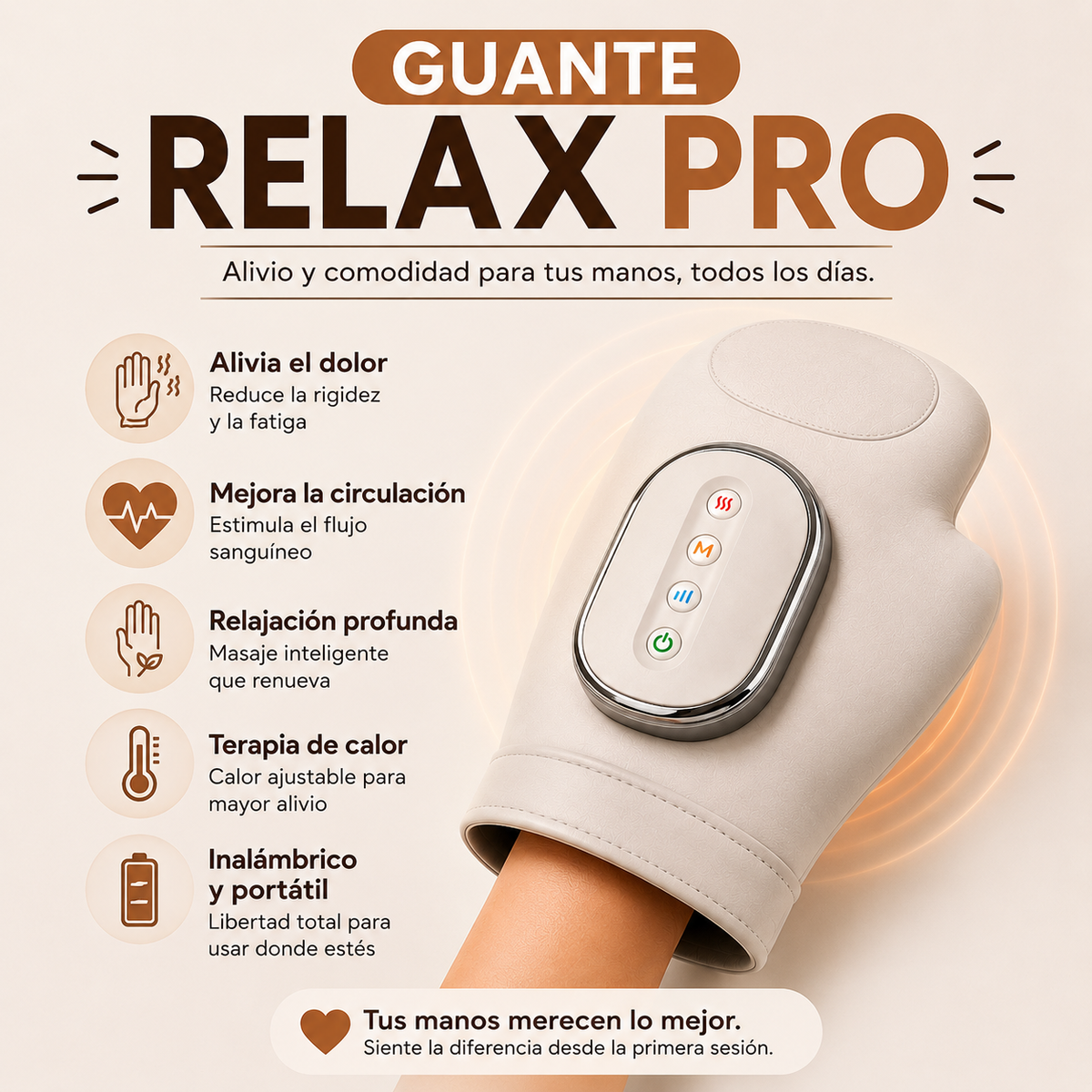 Guante Masajeador Para Artritis y relajación ( Sirve para ambas manos)